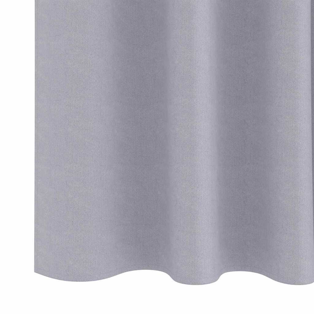vidaXL Κουρτίνες 2 pcs Μεταλλικό Γκρι 260 x 140 εκ. Πολυεστέρας