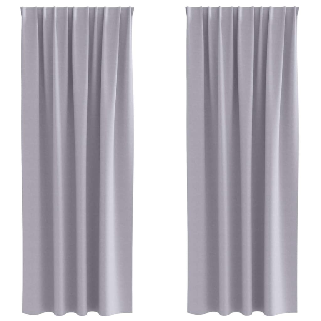 vidaXL Κουρτίνες 2 pcs Μεταλλικό Γκρι 260 x 140 εκ. Πολυεστέρας