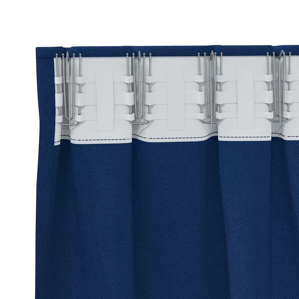 vidaXL Κουρτίνες 2 pcs Σκούρο Μπλε 245 x 140 εκ. Πολυεστέρας