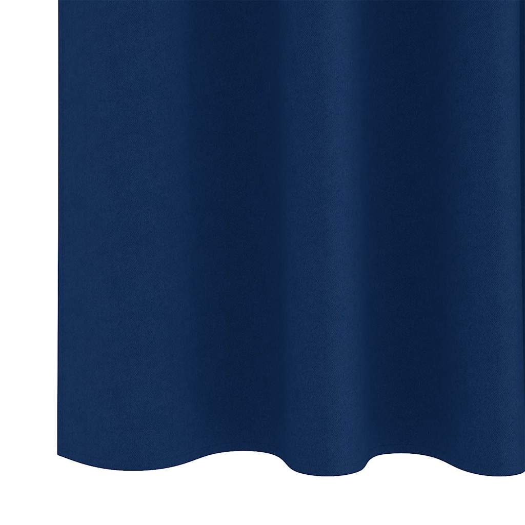 vidaXL Κουρτίνες 2 pcs Σκούρο Μπλε 260 x 140 εκ. Πολυεστέρας
