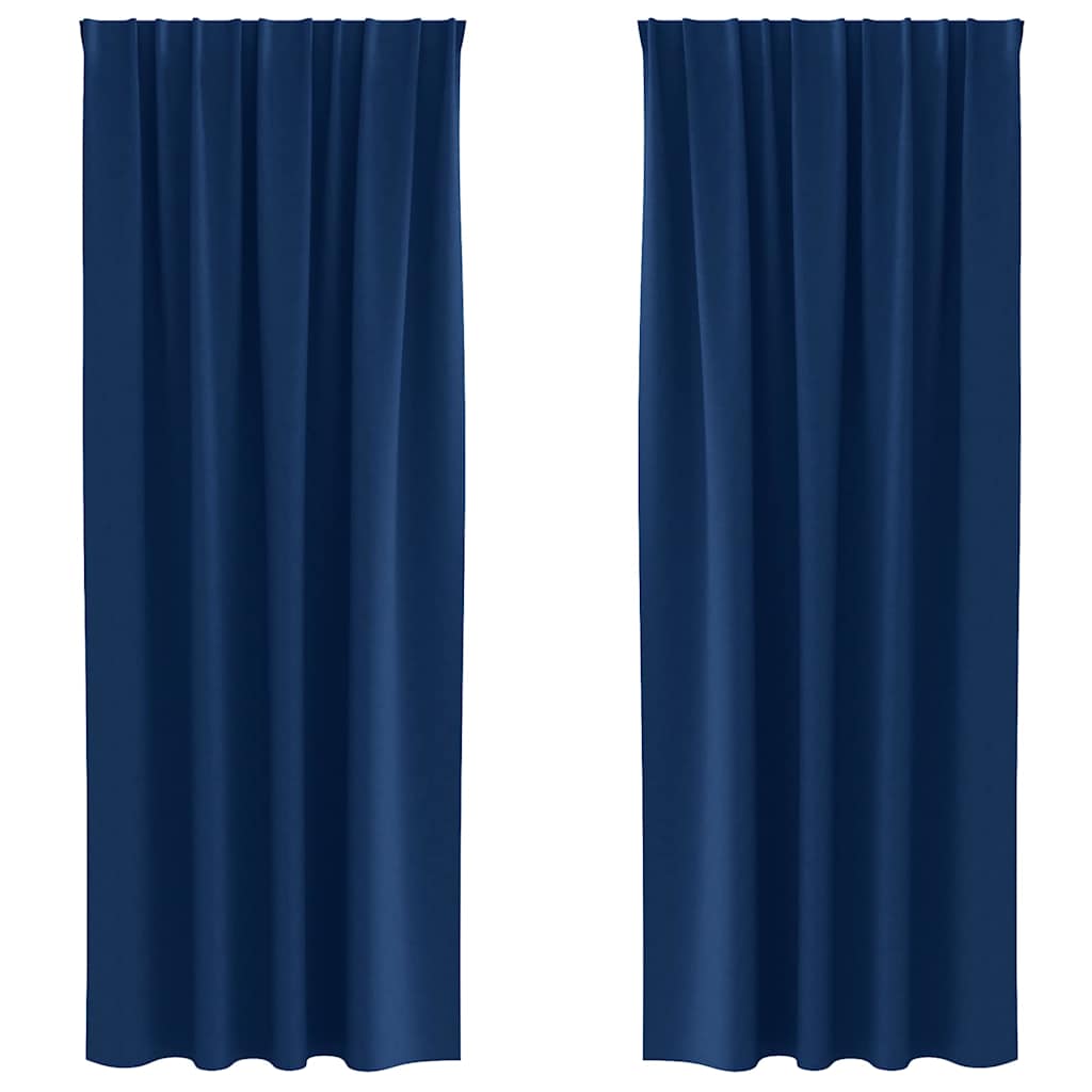 vidaXL Κουρτίνες 2 pcs Σκούρο Μπλε 260 x 140 εκ. Πολυεστέρας