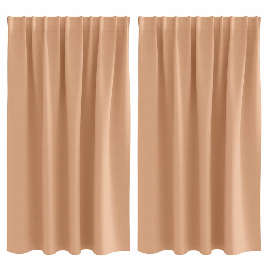 vidaXL Κουρτίνες 2 pcs Ανοιχτό καφέ 140 x 140 cm Πολυεστέρας