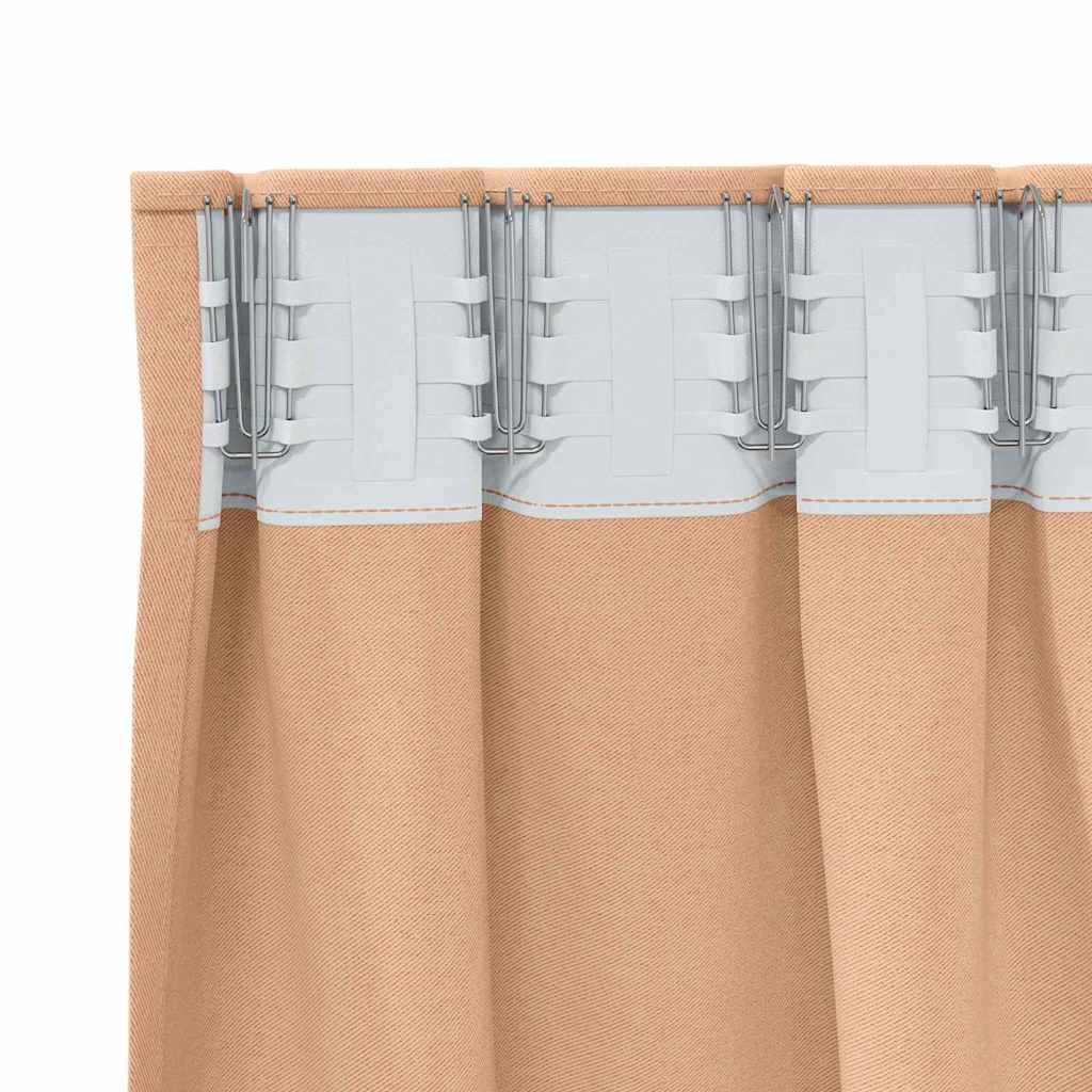 vidaXL Κουρτίνες 2 pcs Ανοιχτό καφέ 225 x 140 εκ. Πολυεστέρας