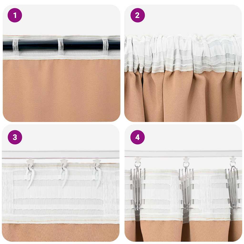 vidaXL Κουρτίνες 2 pcs Ανοιχτό καφέ 225 x 140 εκ. Πολυεστέρας