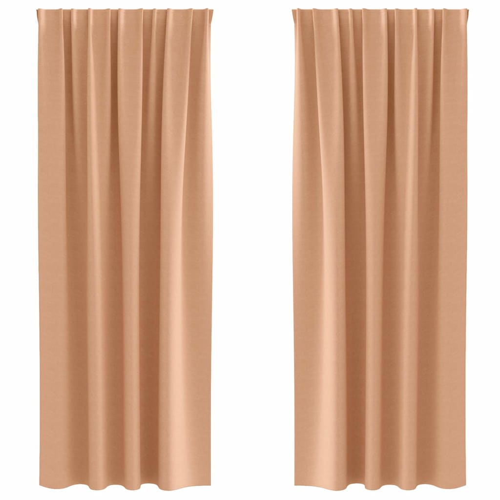 vidaXL Κουρτίνες 2 pcs Ανοιχτό καφέ 225 x 140 εκ. Πολυεστέρας