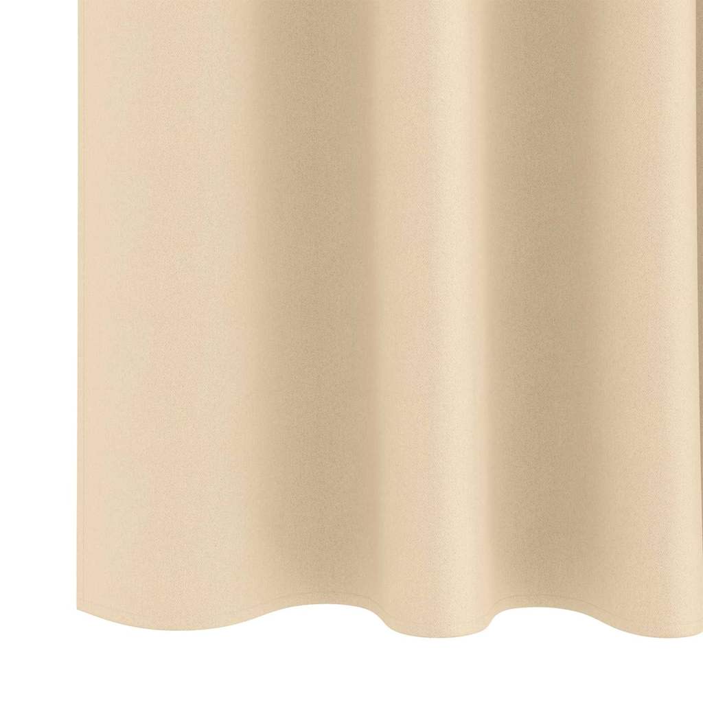 vidaXL Κουρτίνες με κουρτίνες 2 pcs Κρεμ 245 x 140 εκ. Πολυεστέρας