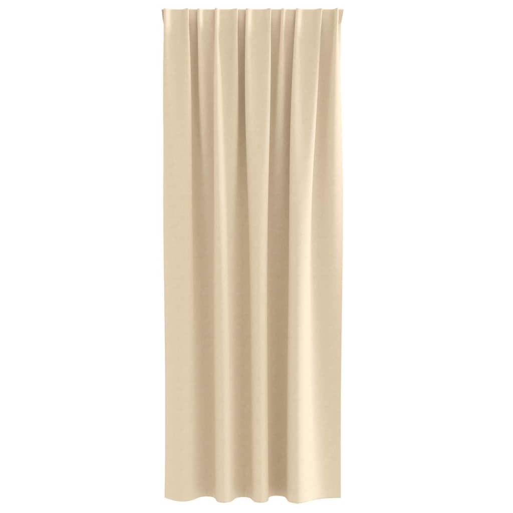 vidaXL Κουρτίνες με κουρτίνες 2 pcs Κρεμ 245 x 140 εκ. Πολυεστέρας