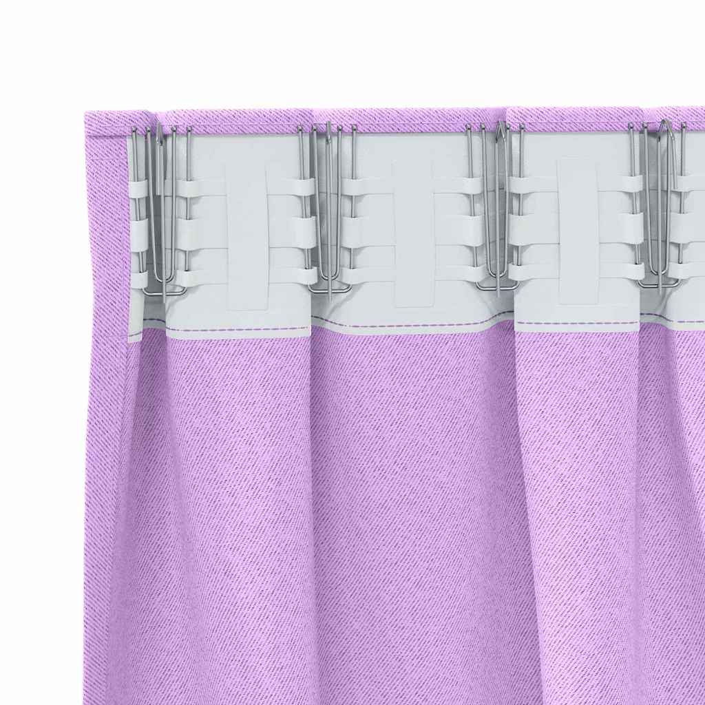 vidaXL Κουρτίνες με κουρτίνες 2 pcs Μοβ 245 x 140 εκ. Πολυεστέρας