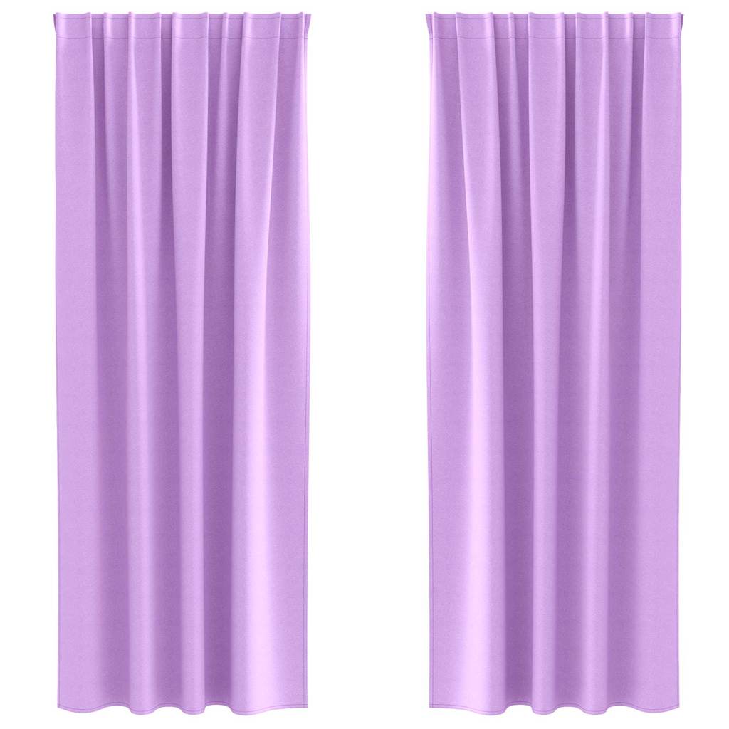 vidaXL Κουρτίνες με κουρτίνες 2 pcs Μοβ 260 x 140 εκ. Πολυεστέρας
