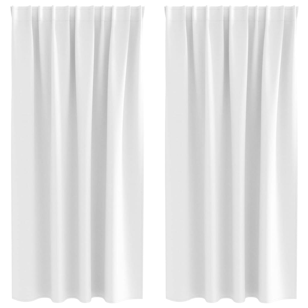 vidaXL Κουρτίνες με κουρτίνες 2 pcs Φωτεινό λευκό Πολυεστέρας