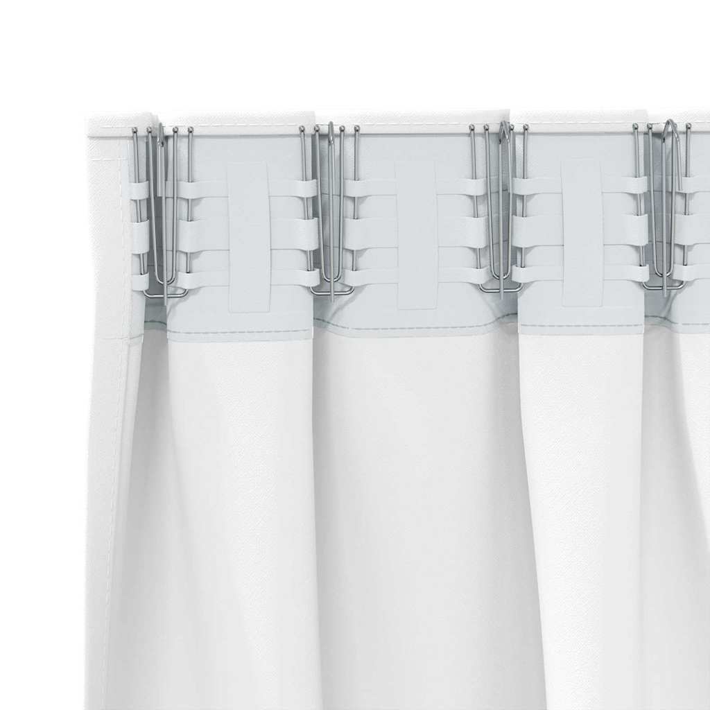 vidaXL Κουρτίνες με κουρτίνες 2 pcs Καθαρό Λευκό Πολυεστέρας