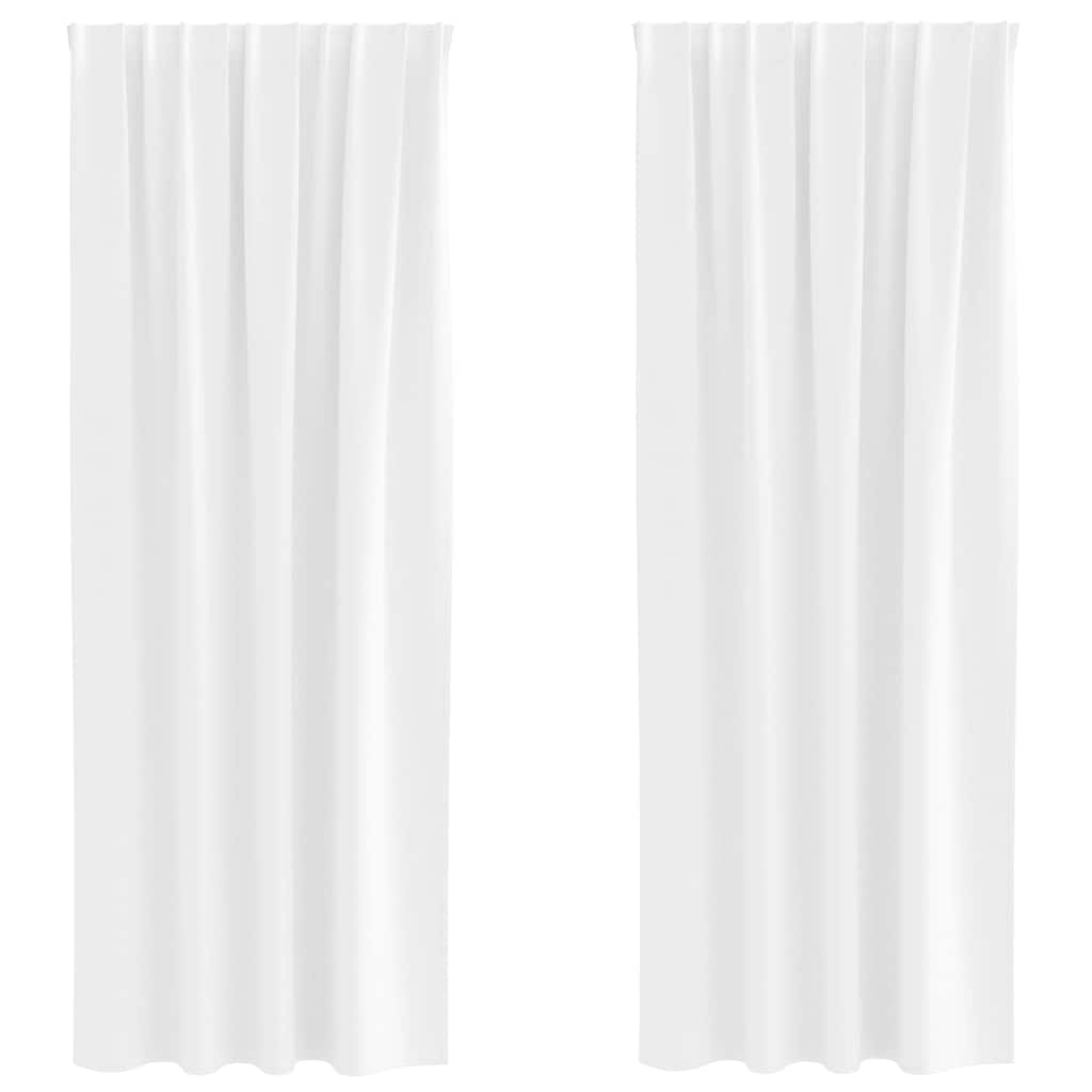 vidaXL Κουρτίνες με κουρτίνες 2 pcs Καθαρό Λευκό Πολυεστέρας