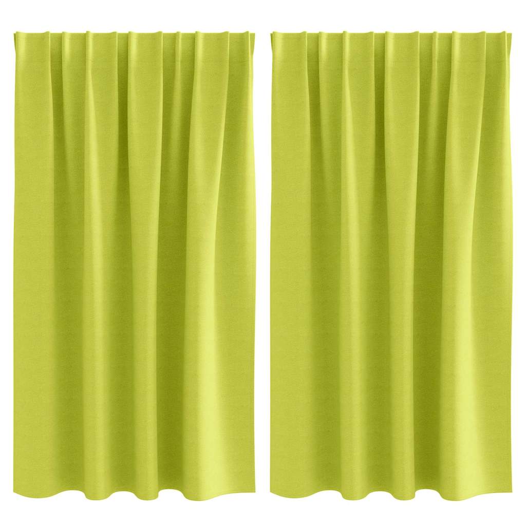 vidaXL Κουρτίνες με κουρτίνες 2 pcs Λαχανί 140 x 140 cm Πολυεστέρας