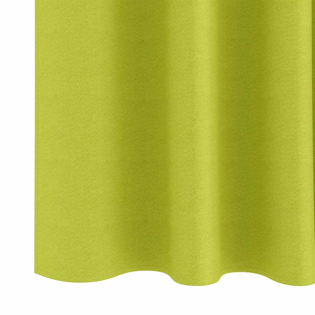 vidaXL Κουρτίνες με κουρτίνες 2 pcs Λαχανί 225 x 140 εκ. Πολυεστέρας