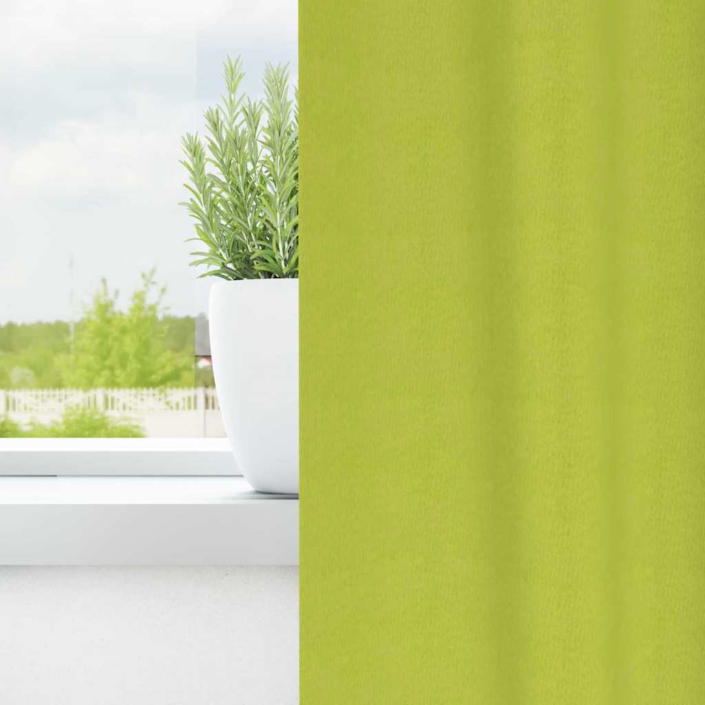 vidaXL Κουρτίνες με κουρτίνες 2 pcs Λαχανί 245 x 140 εκ. Πολυεστέρας