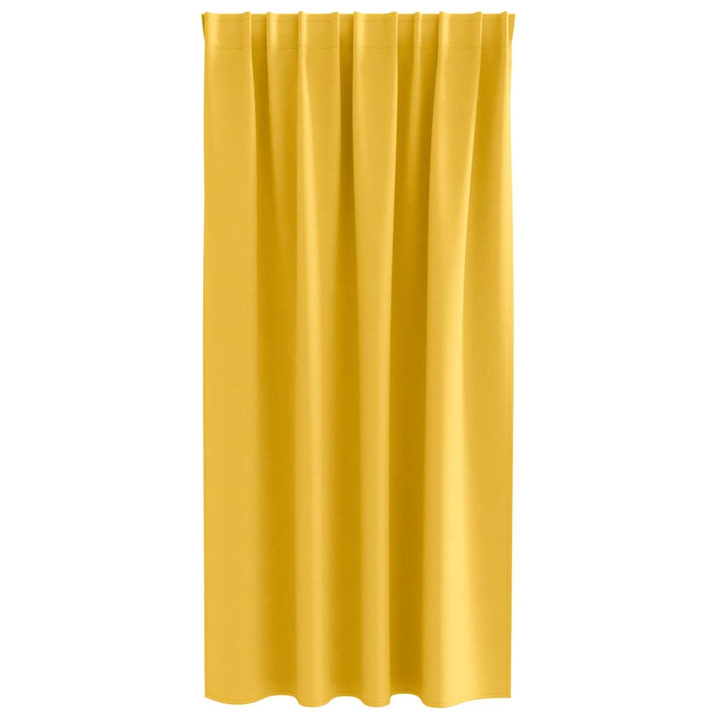 vidaXL Κουρτίνες με κουρτίνες 2 pcs κίτρινο μουσταρδί Πολυεστέρας