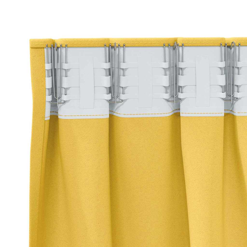 vidaXL Κουρτίνες 2 pcs κίτρινο μουσταρδί 225 x 140 εκ. Πολυεστέρας