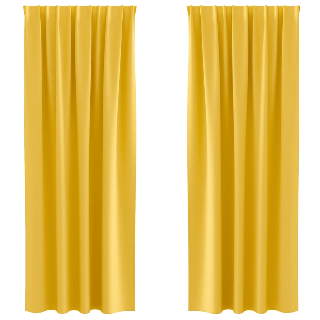 vidaXL Κουρτίνες 2 pcs κίτρινο μουσταρδί 225 x 140 εκ. Πολυεστέρας