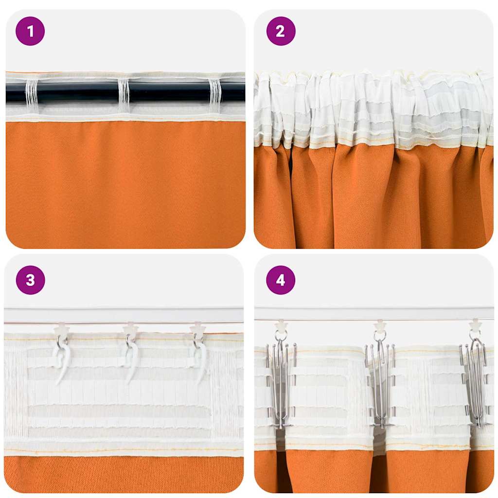 vidaXL Κουρτίνες 2 pcs Φωτεινό Πορτοκάλι 225 x 140 εκ. Πολυεστέρας