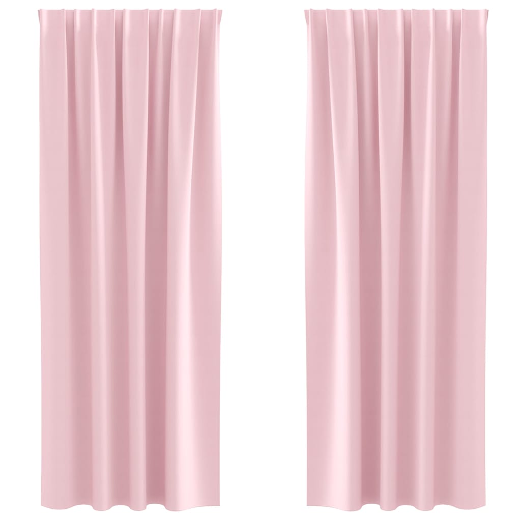 vidaXL Κουρτίνες 2 pcs Μωρουδίστικο Ροζ 245 x 140 εκ. Πολυεστέρας