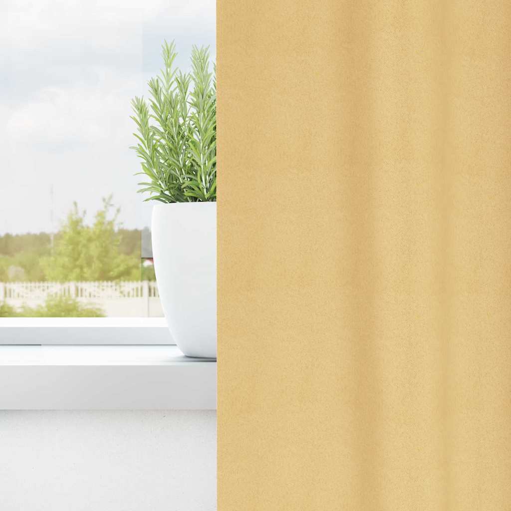 vidaXL Κουρτίνες με κουρτίνες 2 pcs Μπεζ 260 x 140 εκ. Πολυεστέρας