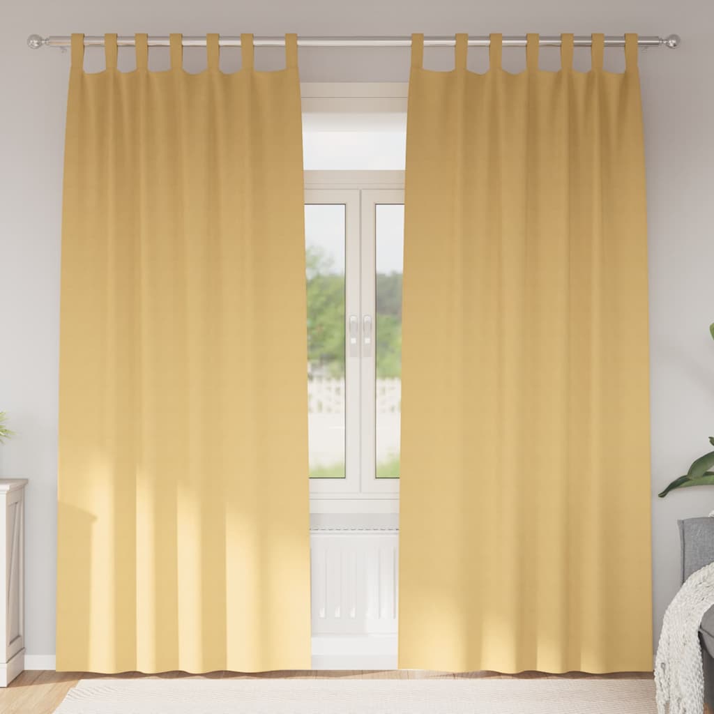 vidaXL Κουρτίνες με κουρτίνες 2 pcs Μπεζ 260 x 140 εκ. Πολυεστέρας
