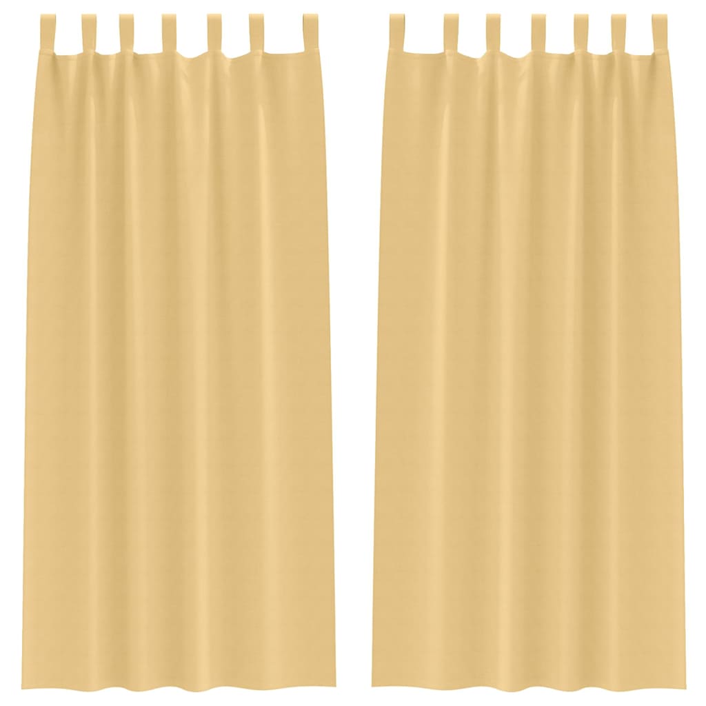 vidaXL Κουρτίνες με κουρτίνες 2 pcs Μπεζ 260 x 140 εκ. Πολυεστέρας