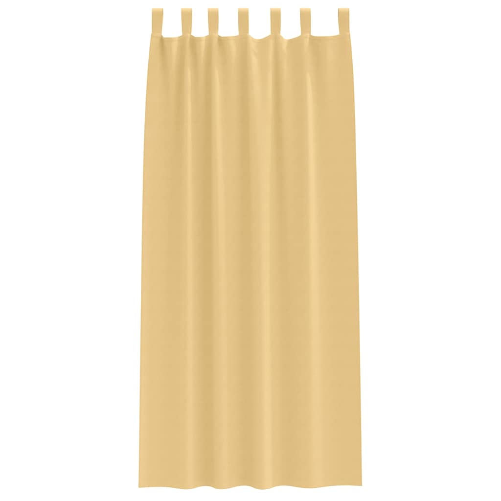 vidaXL Κουρτίνες με κουρτίνες 2 pcs Μπεζ 260 x 140 εκ. Πολυεστέρας