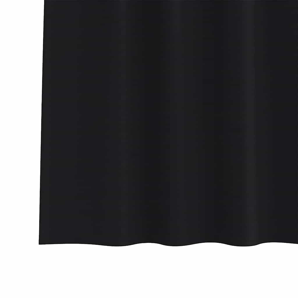 vidaXL Κουρτίνες με κουρτίνες 2 pcs Μαύρο 260 x 140 εκ. Πολυεστέρας