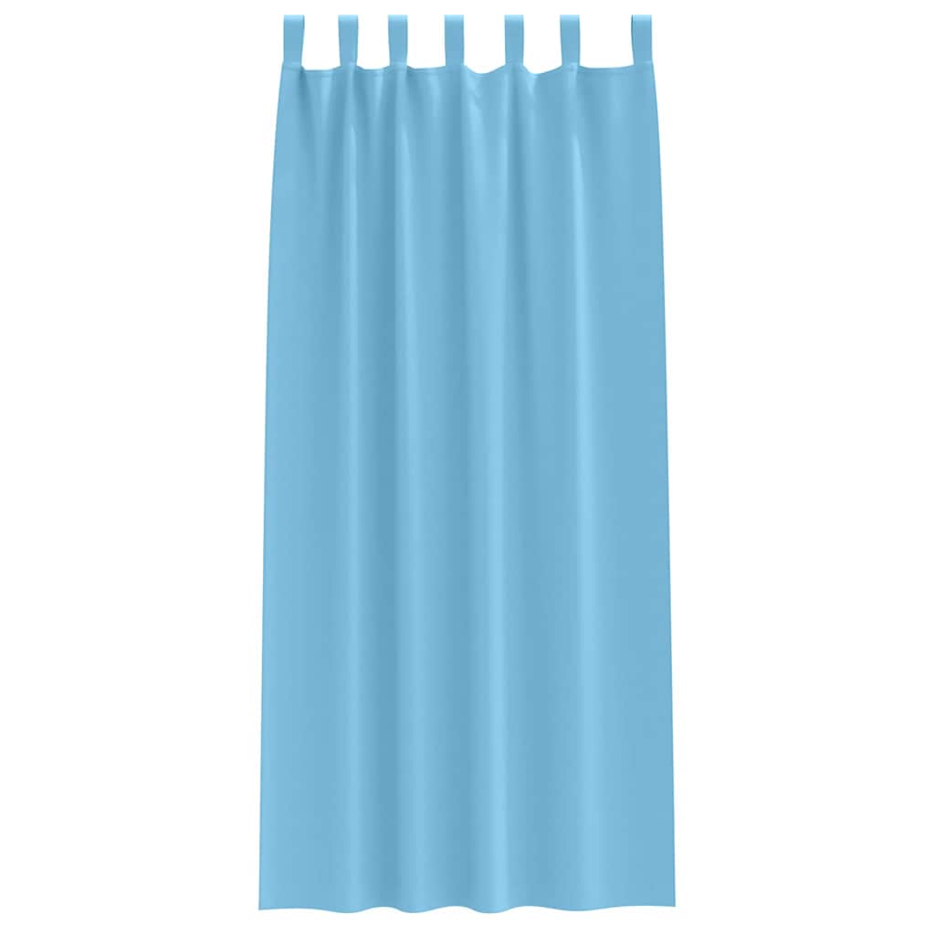 vidaXL Κουρτίνες με κουρτίνες 2 pcs Γαλάζιο 260 x 140 εκ. Πολυεστέρας