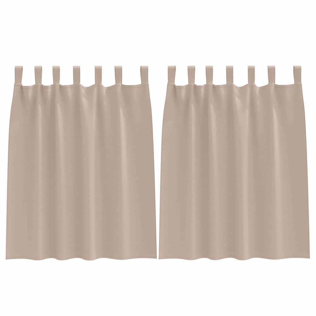 vidaXL Κουρτίνες με κουρτίνες 2 pcs Taupe Πολυεστέρας