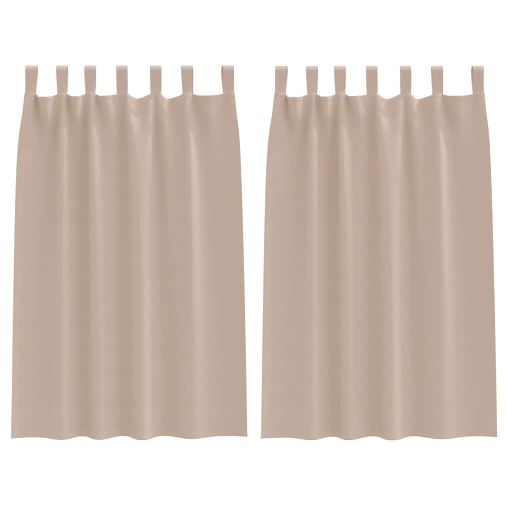 vidaXL Κουρτίνες με κουρτίνες 2 pcs Taupe Πολυεστέρας