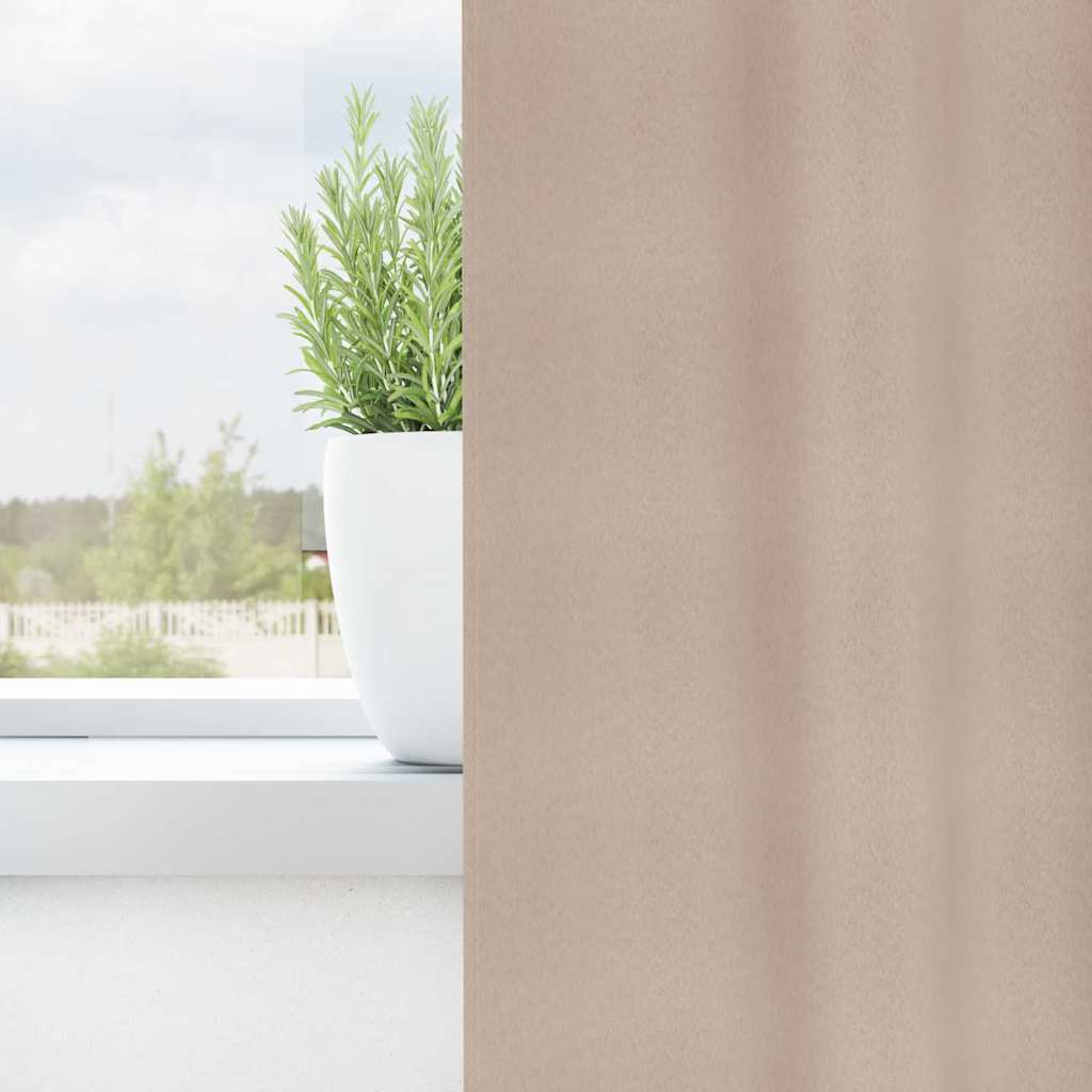 vidaXL Κουρτίνες με κουρτίνες 2 pcs Taupe 245 x 140 εκ. Πολυεστέρας