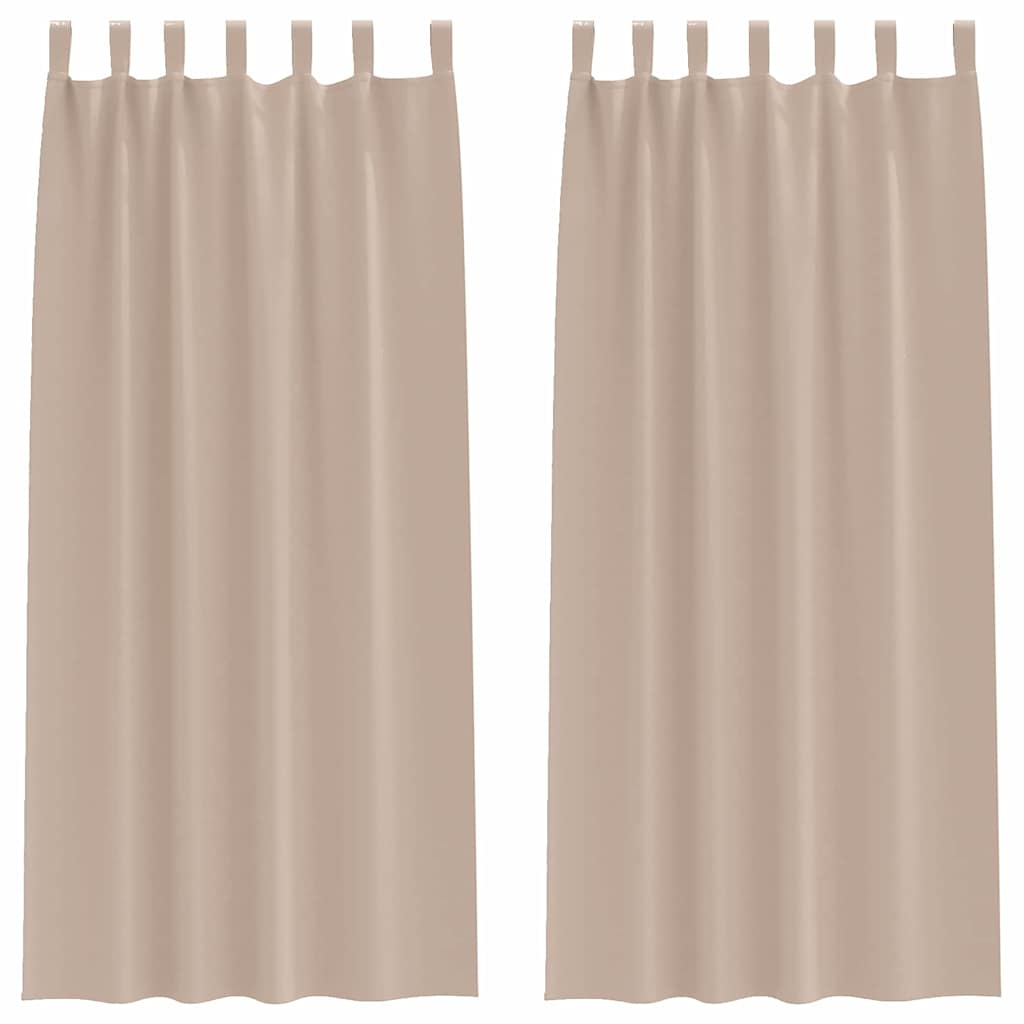 vidaXL Κουρτίνες με κουρτίνες 2 pcs Taupe 245 x 140 εκ. Πολυεστέρας