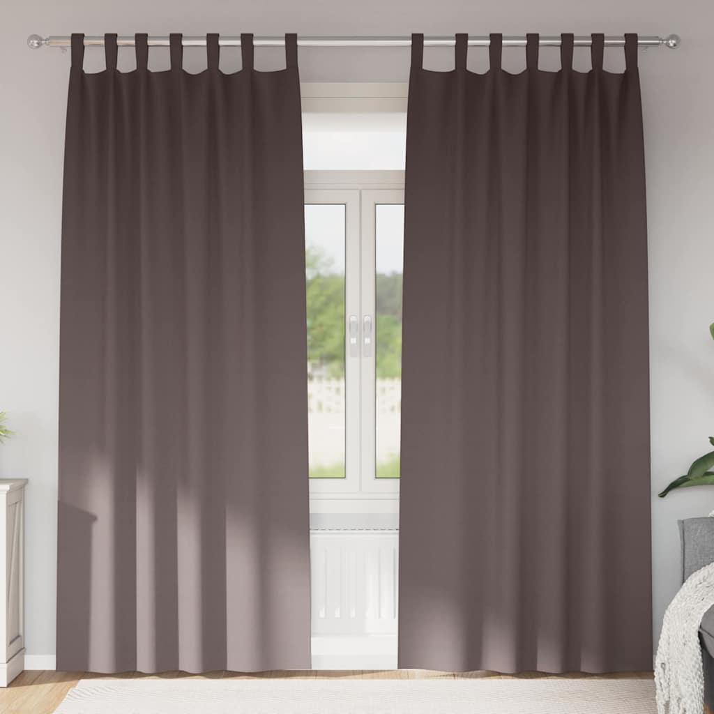 vidaXL Κουρτίνες 2 pcs Σκούρο καφέ Σκούρο καφέ 260 x 140 εκ.