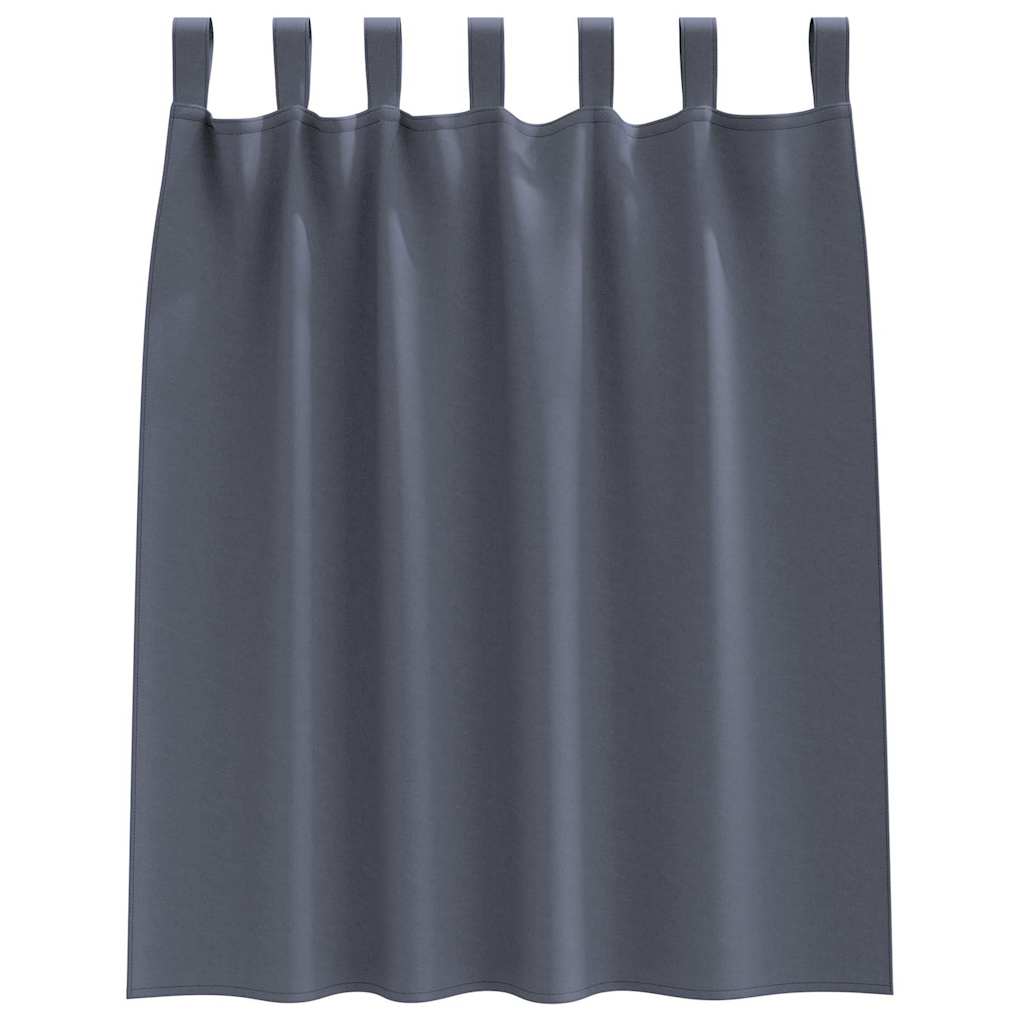 vidaXL Κουρτίνες με κουρτίνες 2 pcs Ανθρακί Πολυεστέρας
