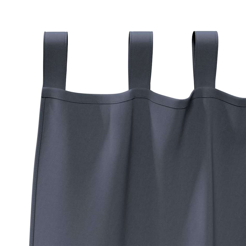 vidaXL Κουρτίνες με κουρτίνες 2 pcs Ανθρακί 260 x 140 εκ. Πολυεστέρας