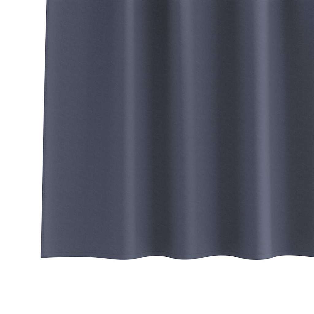 vidaXL Κουρτίνες με κουρτίνες 2 pcs Ανθρακί 260 x 140 εκ. Πολυεστέρας
