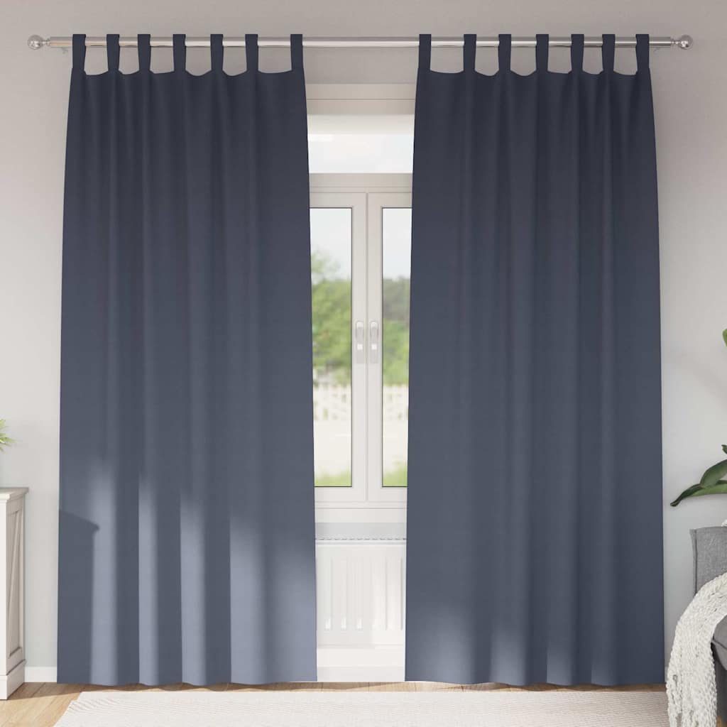 vidaXL Κουρτίνες με κουρτίνες 2 pcs Ανθρακί 260 x 140 εκ. Πολυεστέρας