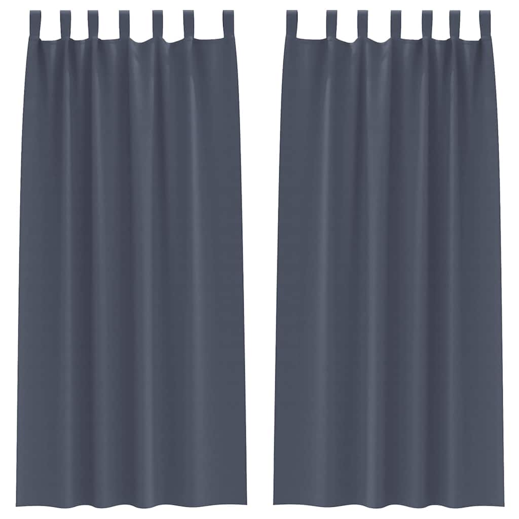 vidaXL Κουρτίνες με κουρτίνες 2 pcs Ανθρακί 260 x 140 εκ. Πολυεστέρας