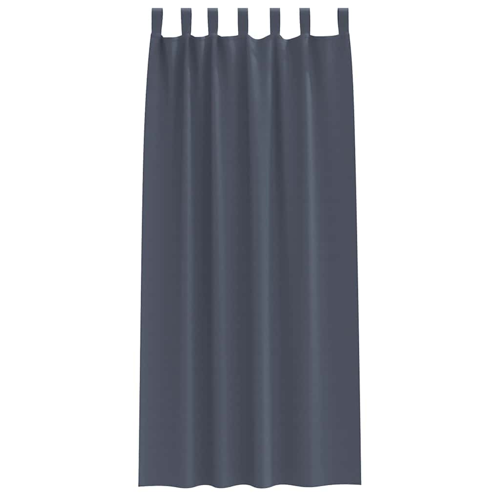 vidaXL Κουρτίνες με κουρτίνες 2 pcs Ανθρακί 260 x 140 εκ. Πολυεστέρας