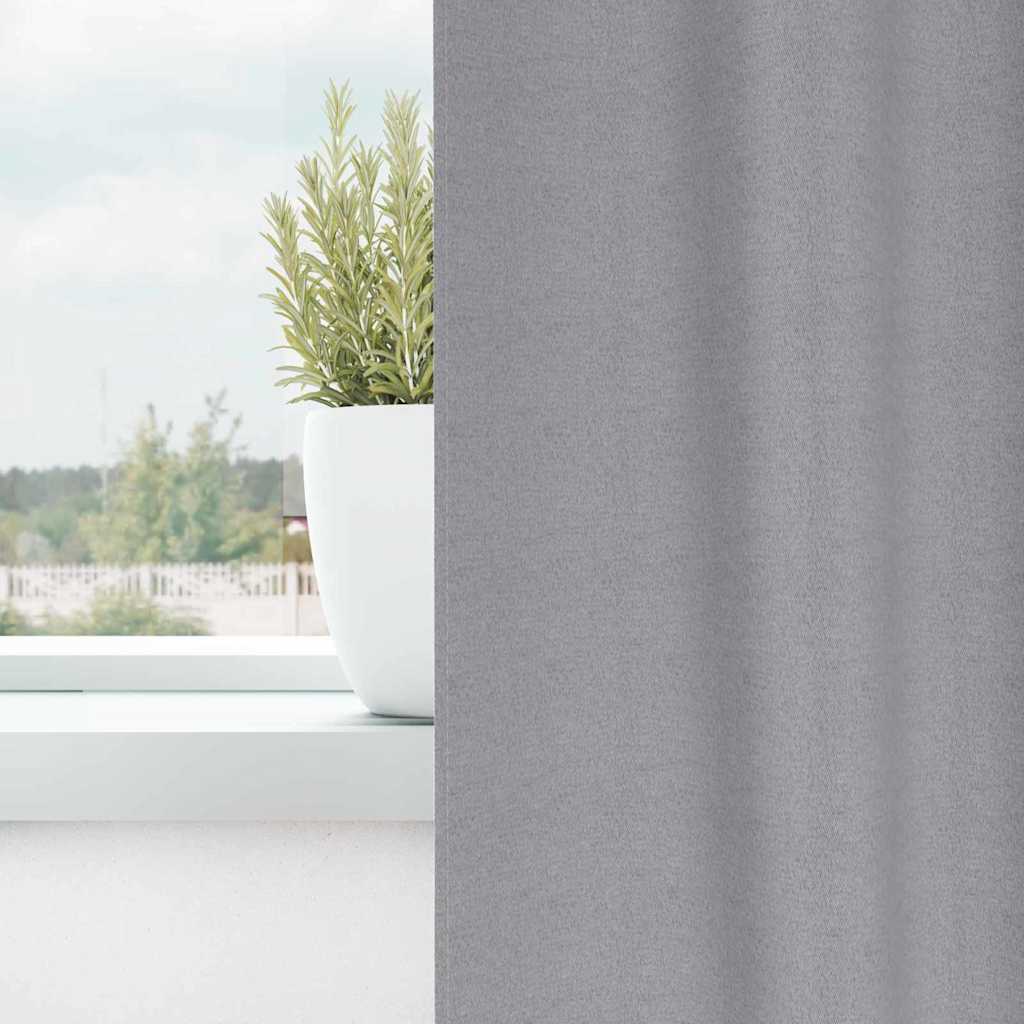 vidaXL Κουρτίνες 2 pcs Ανοιχτό γκρι 245 x 140 εκ. Πολυεστέρας
