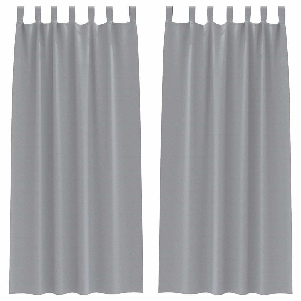 vidaXL Κουρτίνες 2 pcs Ανοιχτό γκρι 245 x 140 εκ. Πολυεστέρας