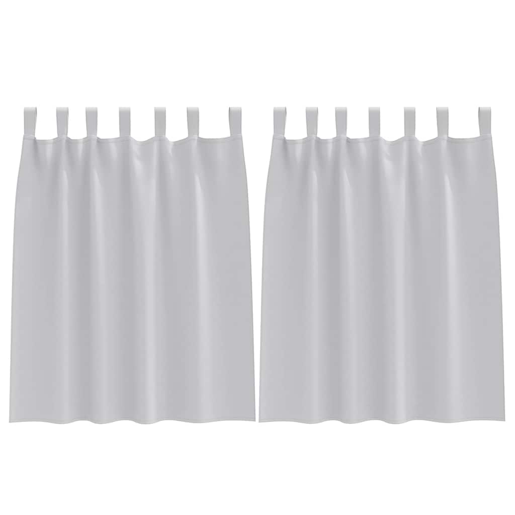 vidaXL Κουρτίνες με κουρτίνες 2 pcs Ανοιχτό γκρι Πολυεστέρας