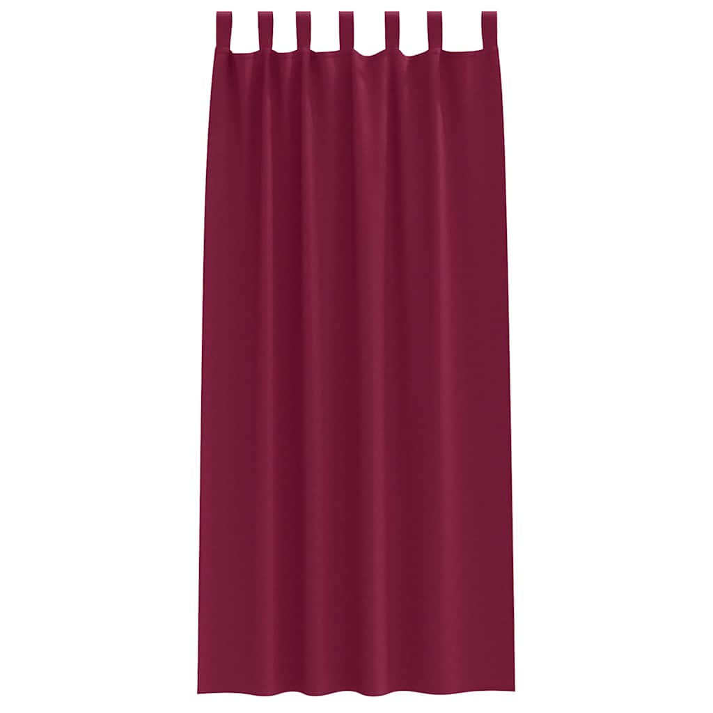 vidaXL Κουρτίνες με κουρτίνες 2 pcs Κόκκινο 245 x 140 εκ. Πολυεστέρας