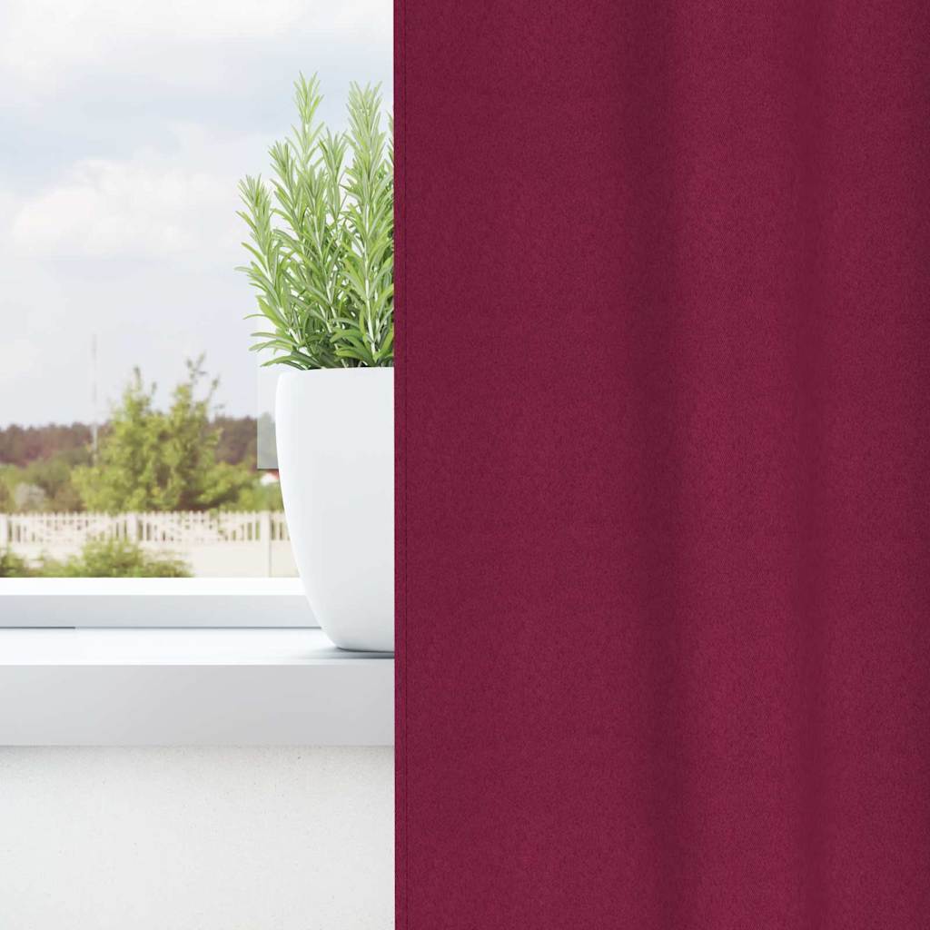 vidaXL Κουρτίνες με κουρτίνες 2 pcs Κόκκινο 260 x 140 εκ. Πολυεστέρας