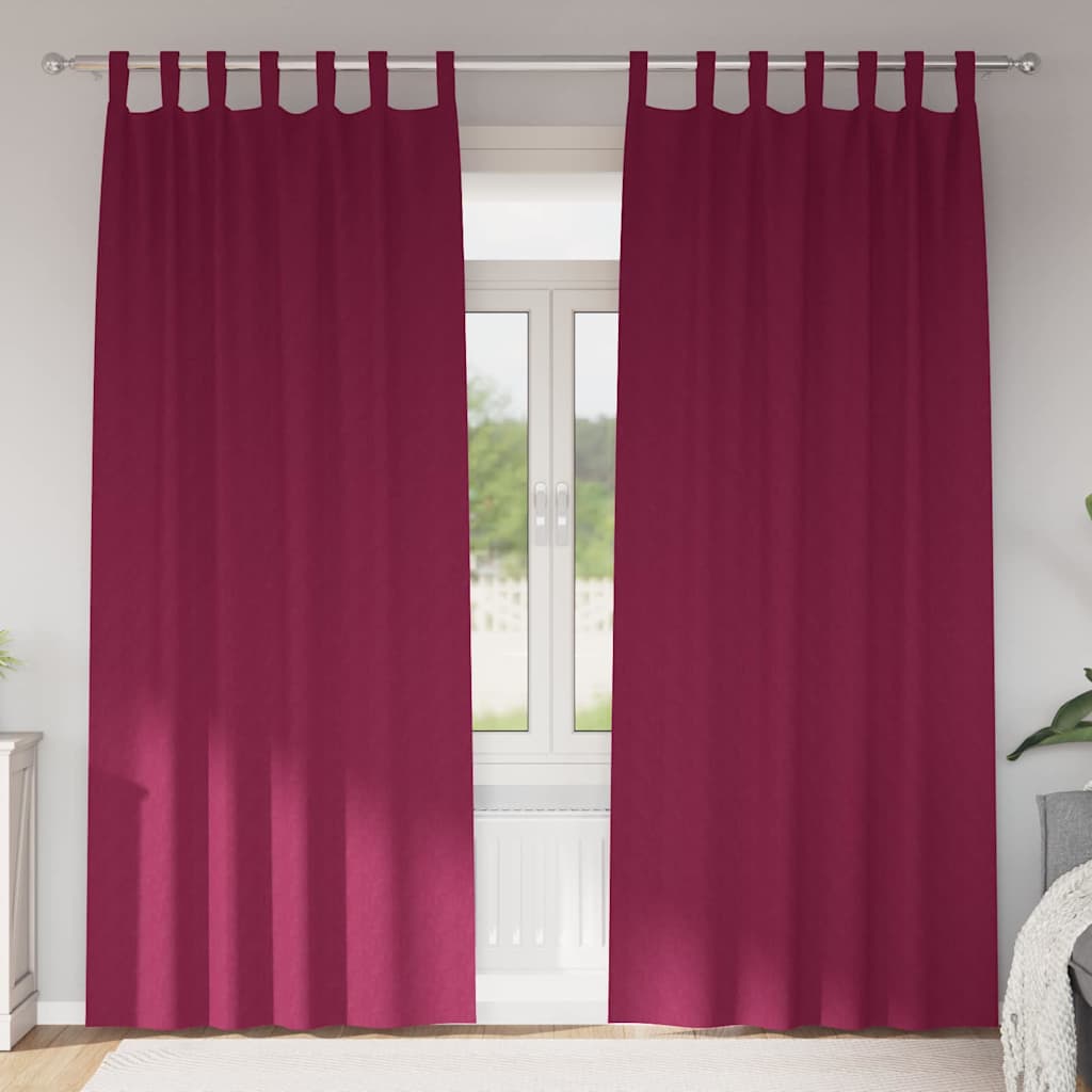 vidaXL Κουρτίνες με κουρτίνες 2 pcs Κόκκινο 260 x 140 εκ. Πολυεστέρας