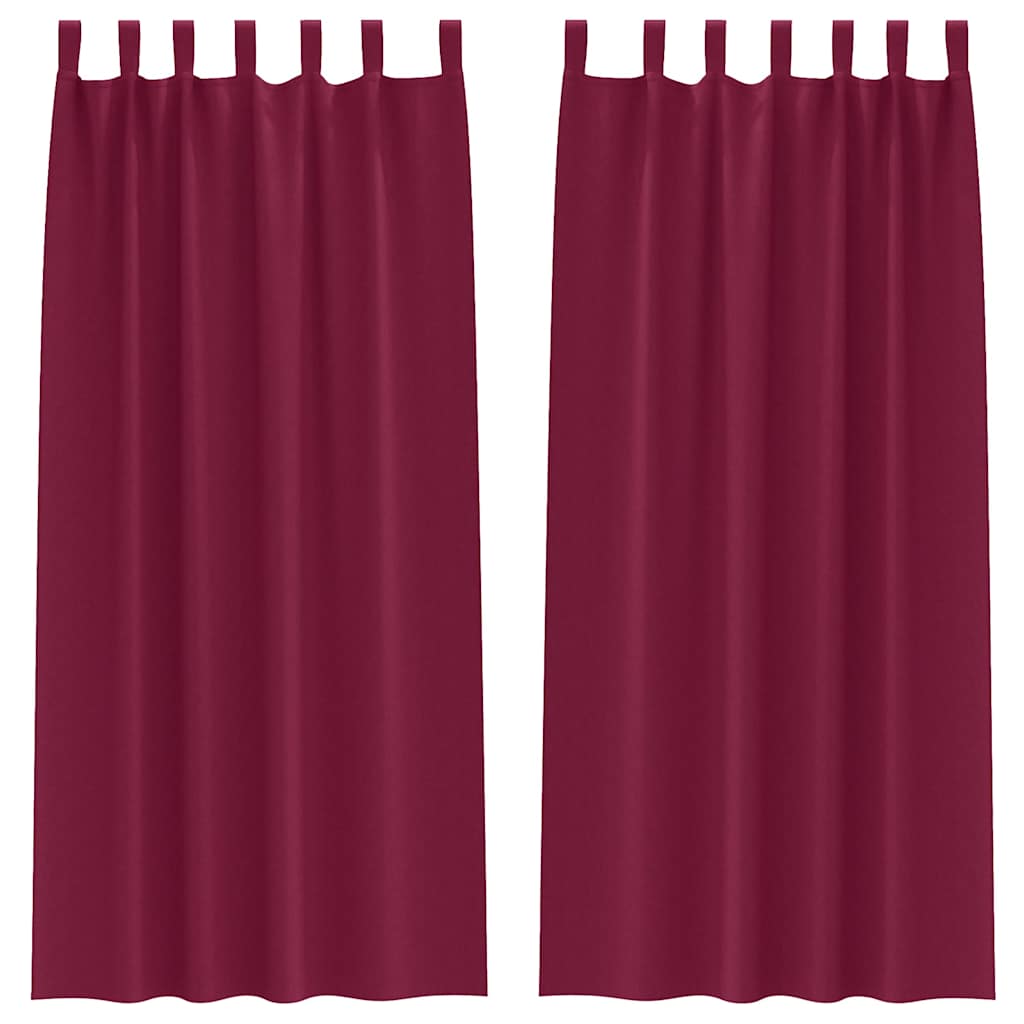 vidaXL Κουρτίνες με κουρτίνες 2 pcs Κόκκινο 260 x 140 εκ. Πολυεστέρας