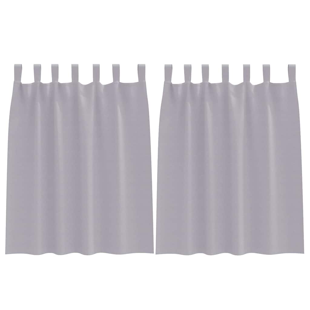 vidaXL Κουρτίνες με κουρτίνες 2 pcs Μεταλλικό Γκρι Πολυεστέρας