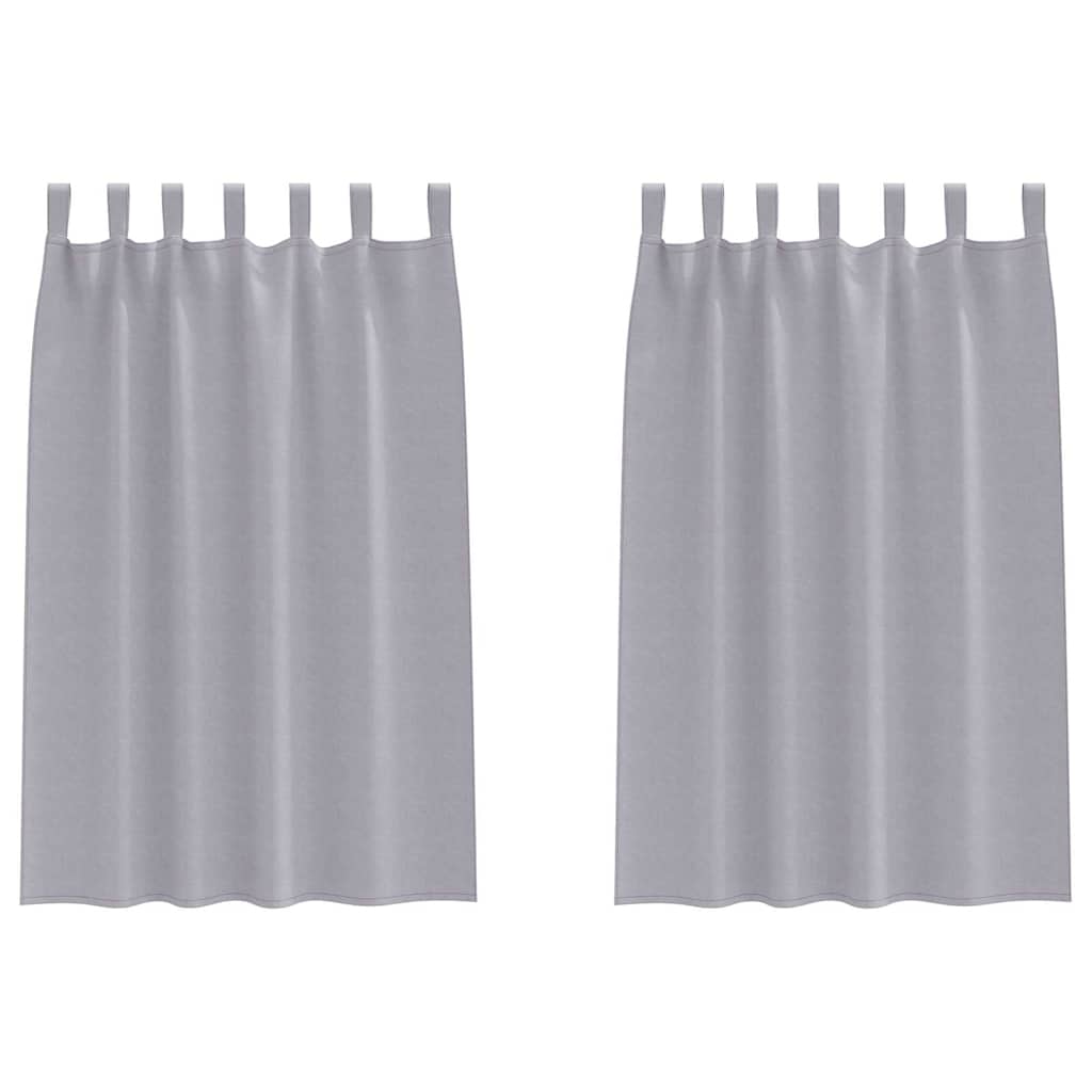 vidaXL Κουρτίνες με κουρτίνες 2 pcs Μεταλλικό Γκρι Πολυεστέρας